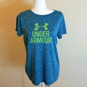Under Armour blue and white marled graphic t-shirt